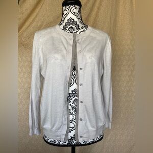 J Crew cashmere blend cardigan with decorative trim, new without tags